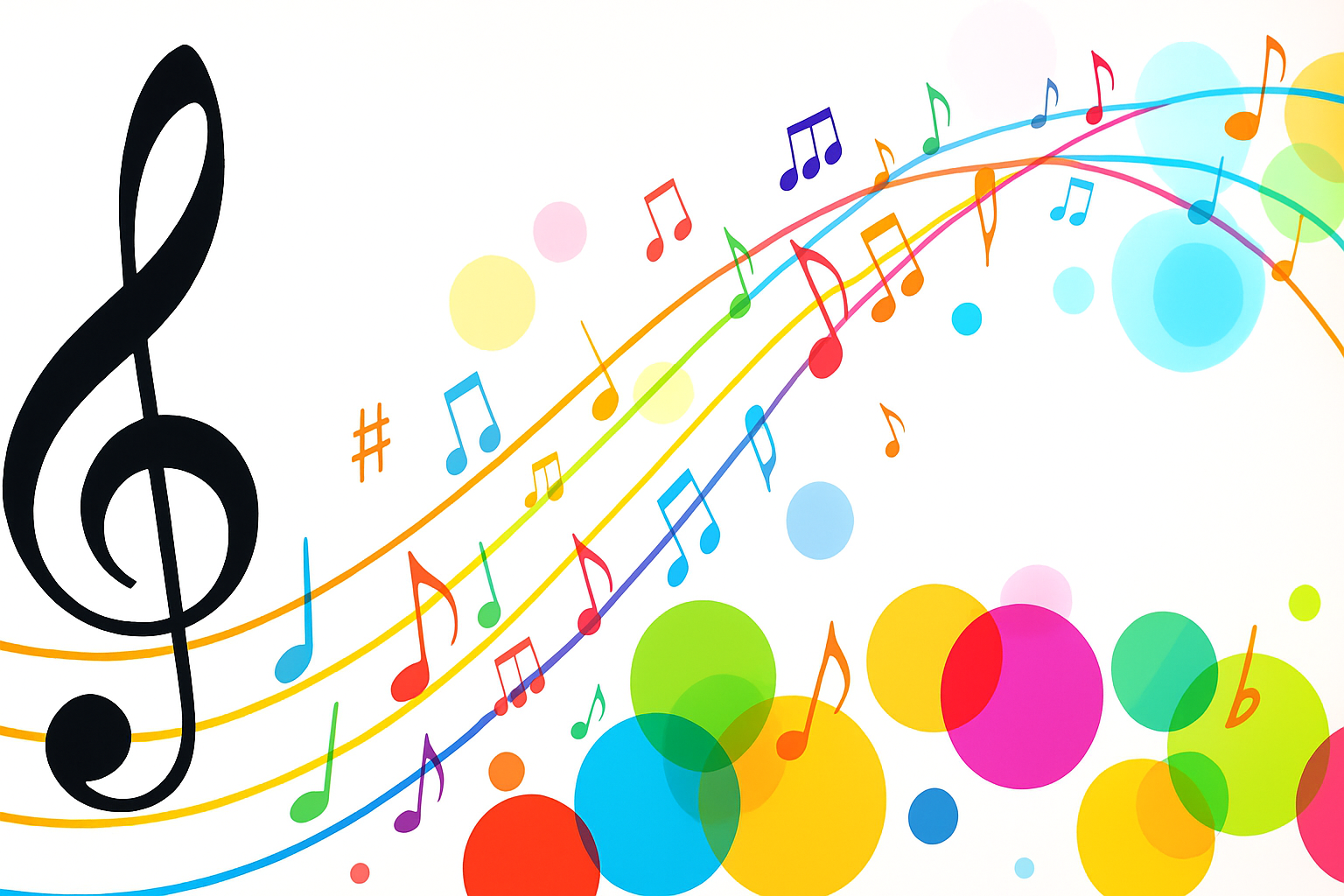 colorful music notes